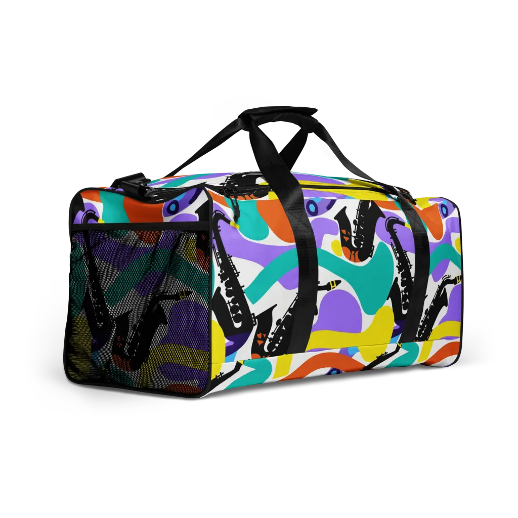 Neon Brass Parade on Duffle Bag — Right Front