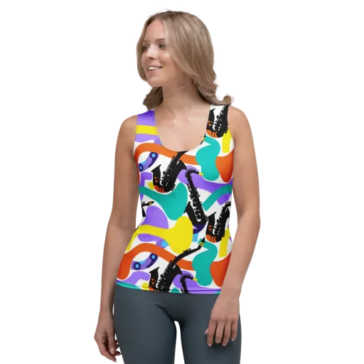 Neon Brass Parade on a Women's Tank Top