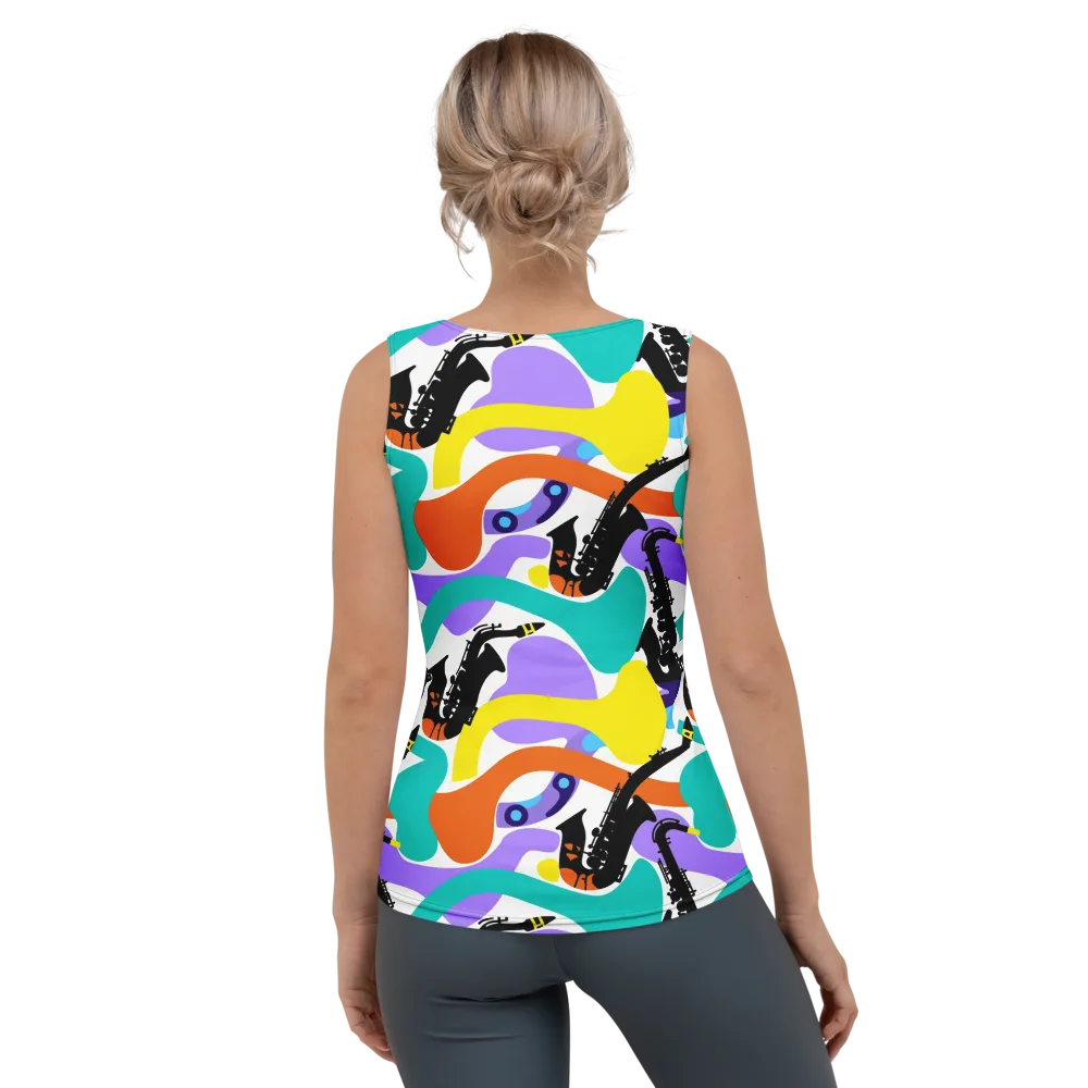 Neon Brass Parade on Women's Tank Top — Back