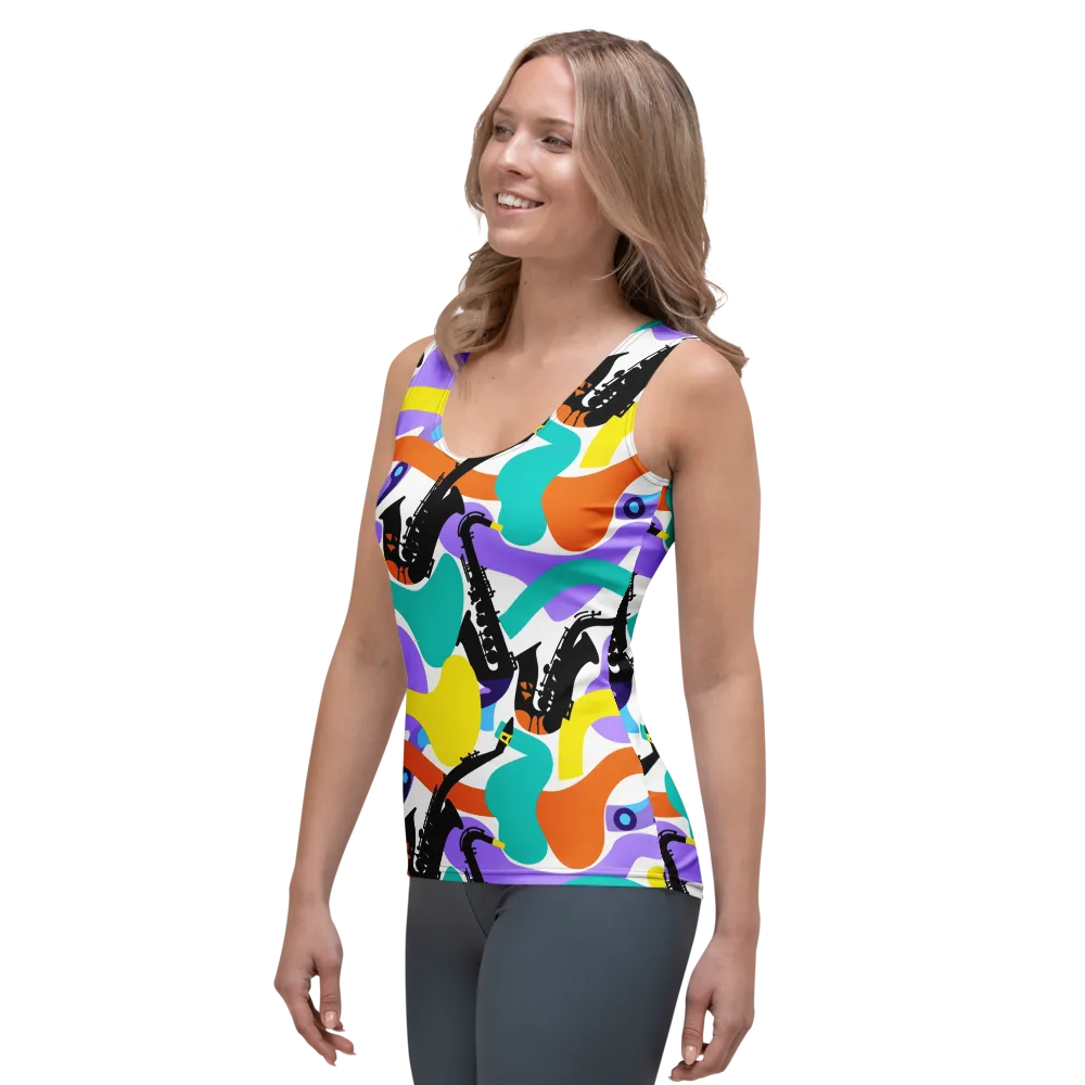 Neon Brass Parade on Women's Tank Top — Left Front