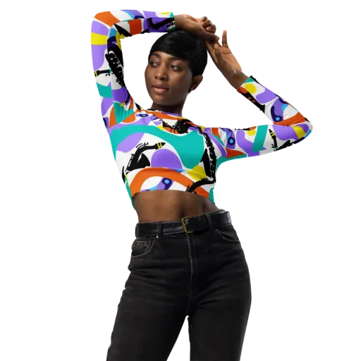 Neon Brass Parade on a Long Sleeve Crop Top