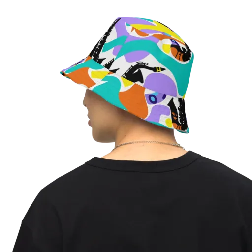Neon Brass Parade on a Reversible Bucket Hat