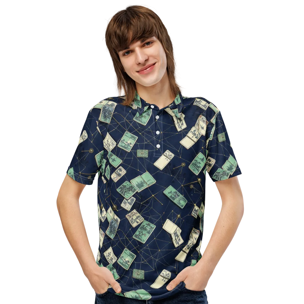 Constellation Cartography on Men's Slim Fit Polo Shirt — Front