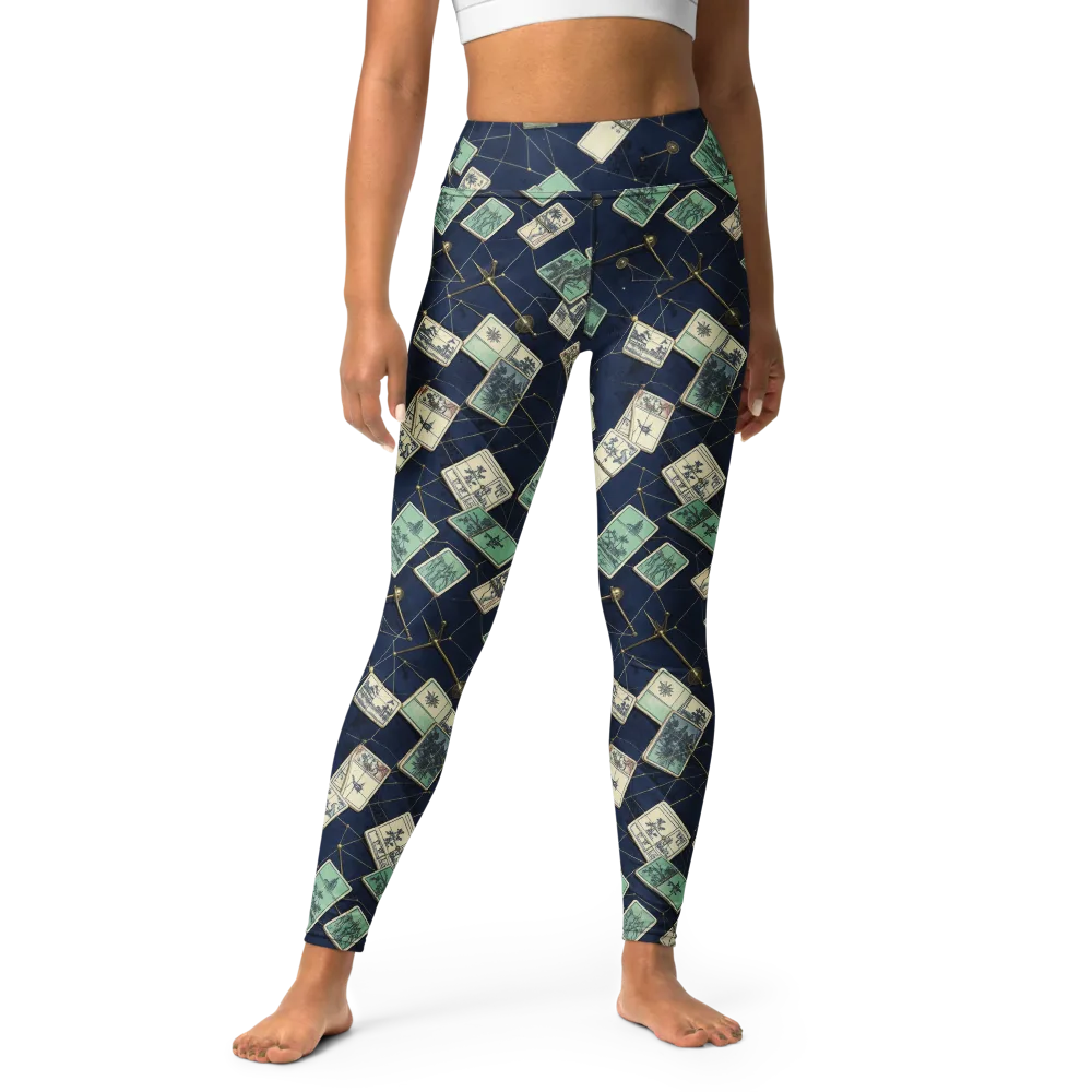 Constellation Cartography on Yoga Leggings — Front