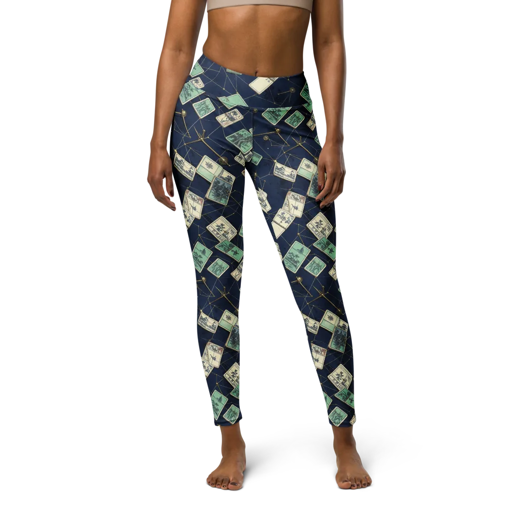 Constellation Cartography on Yoga Leggings — Front