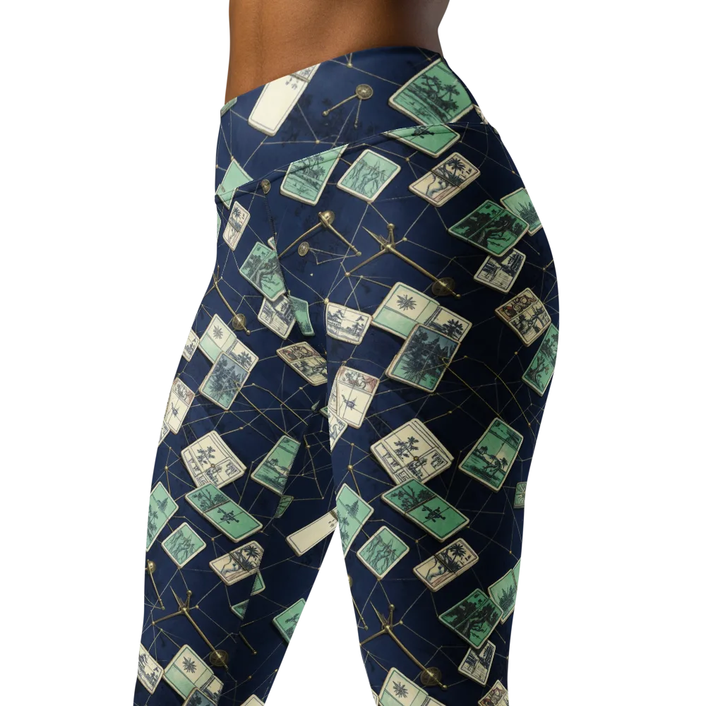 Constellation Cartography on Yoga Leggings — Left Front