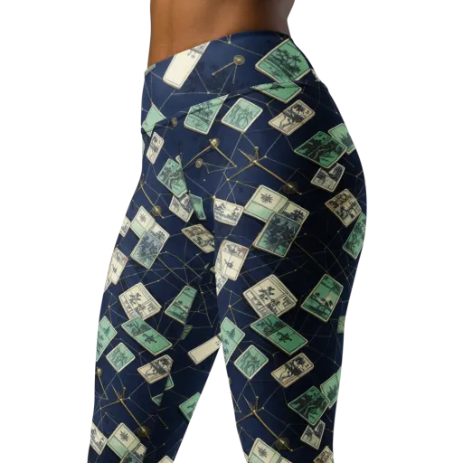 Constellation Cartography on a Yoga Leggings