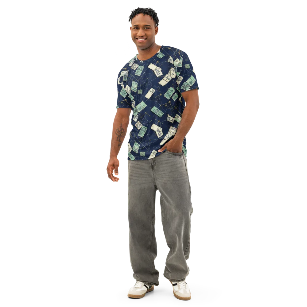 Constellation Cartography on Men's Cotton Crew Neck T-Shirt — Front
