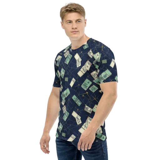 Constellation Cartography on a Men's Crew Neck T-Shirt