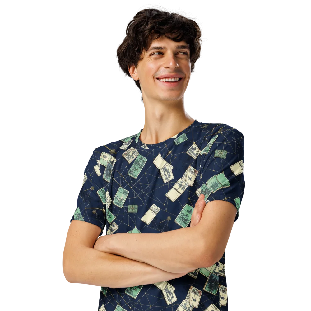 Constellation Cartography on Men's Crew Neck T-Shirt — Left Front