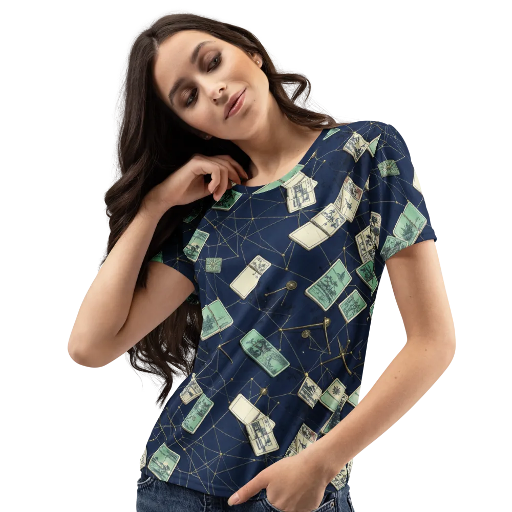 Constellation Cartography on Women's Crew Neck T-Shirt — Left Front