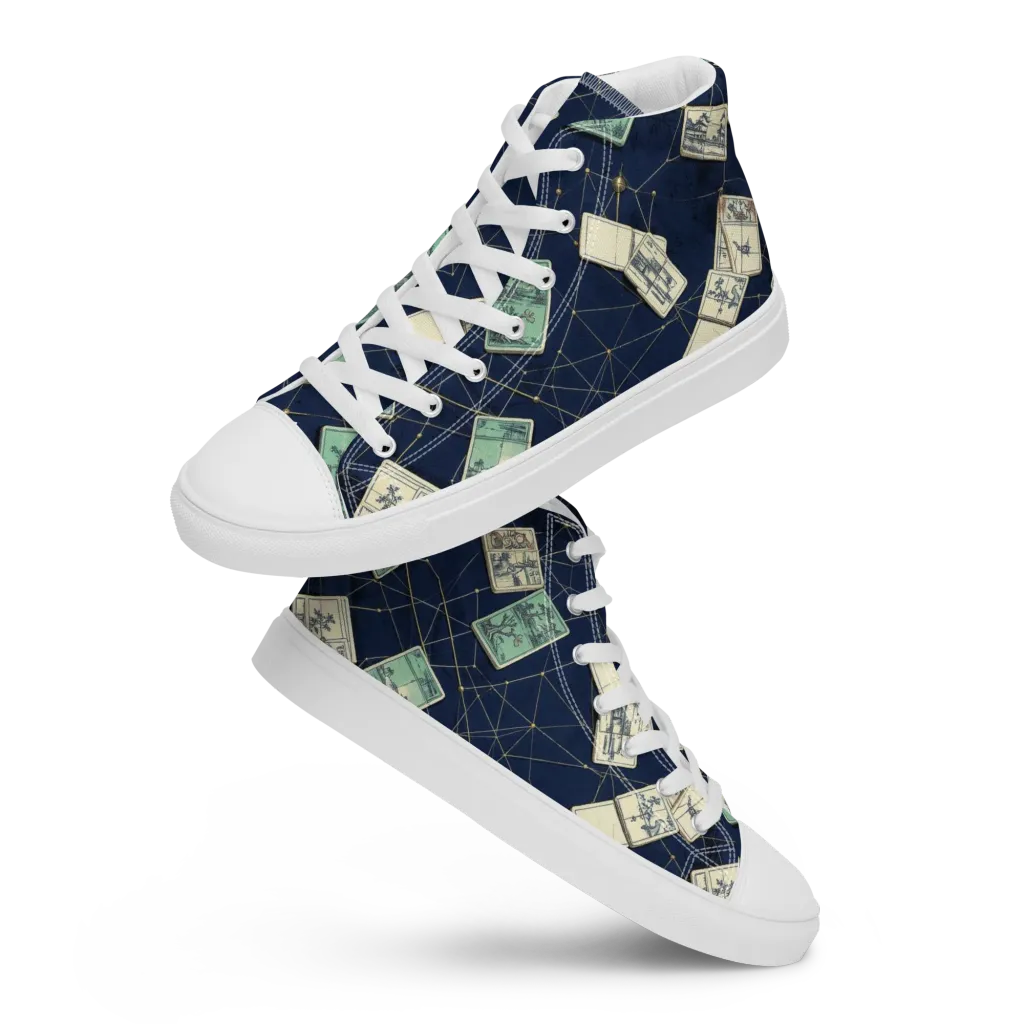 Constellation Cartography on Women's High Top Canvas Shoes — Front