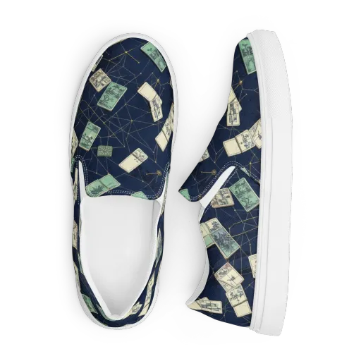 Constellation Cartography on a Men's Slip-On Canvas Shoes