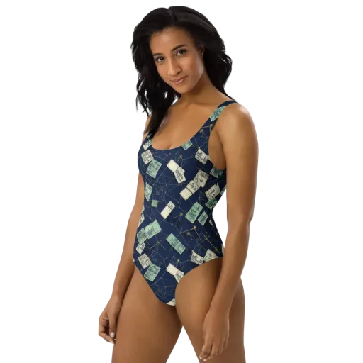 Constellation Cartography on a One-Piece Swimsuit
