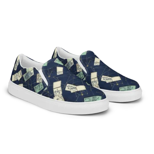 Constellation Cartography on a Women's Slip-On Canvas Shoes