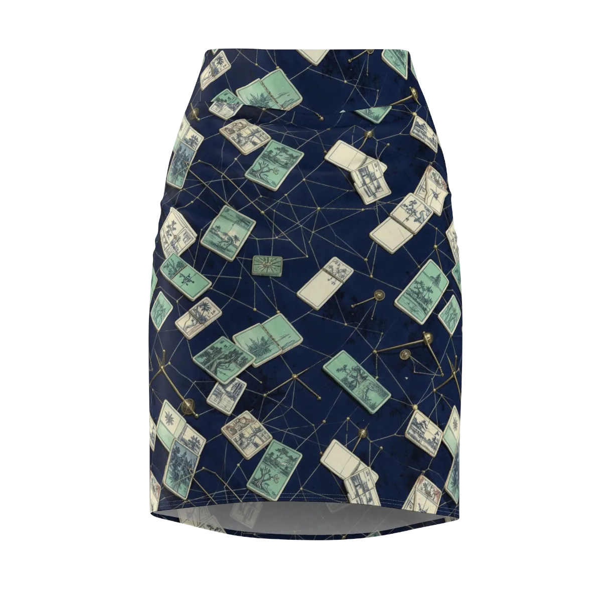 Constellation Cartography on Pencil Skirt — Front