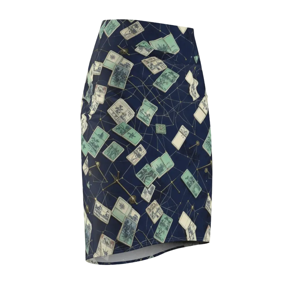 Constellation Cartography on Pencil Skirt — Front Side