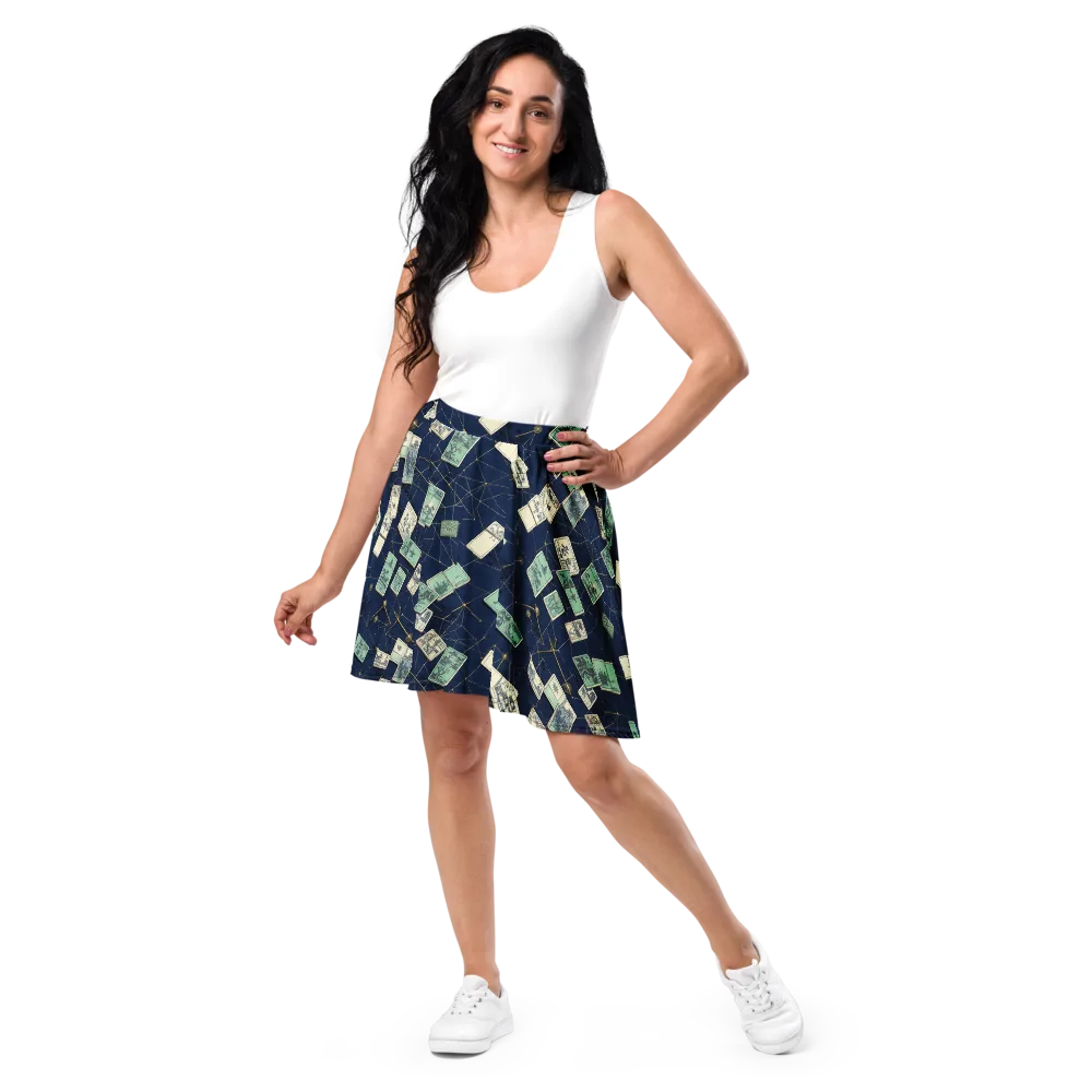 Constellation Cartography on Skater Skirt — Front