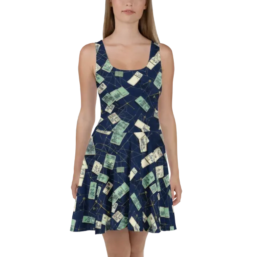 Constellation Cartography on a Skater Dress