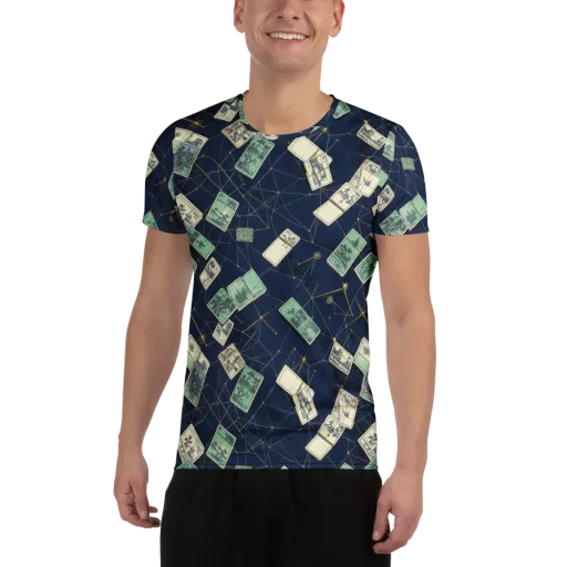Constellation Cartography on a Men's Athletic T-Shirt