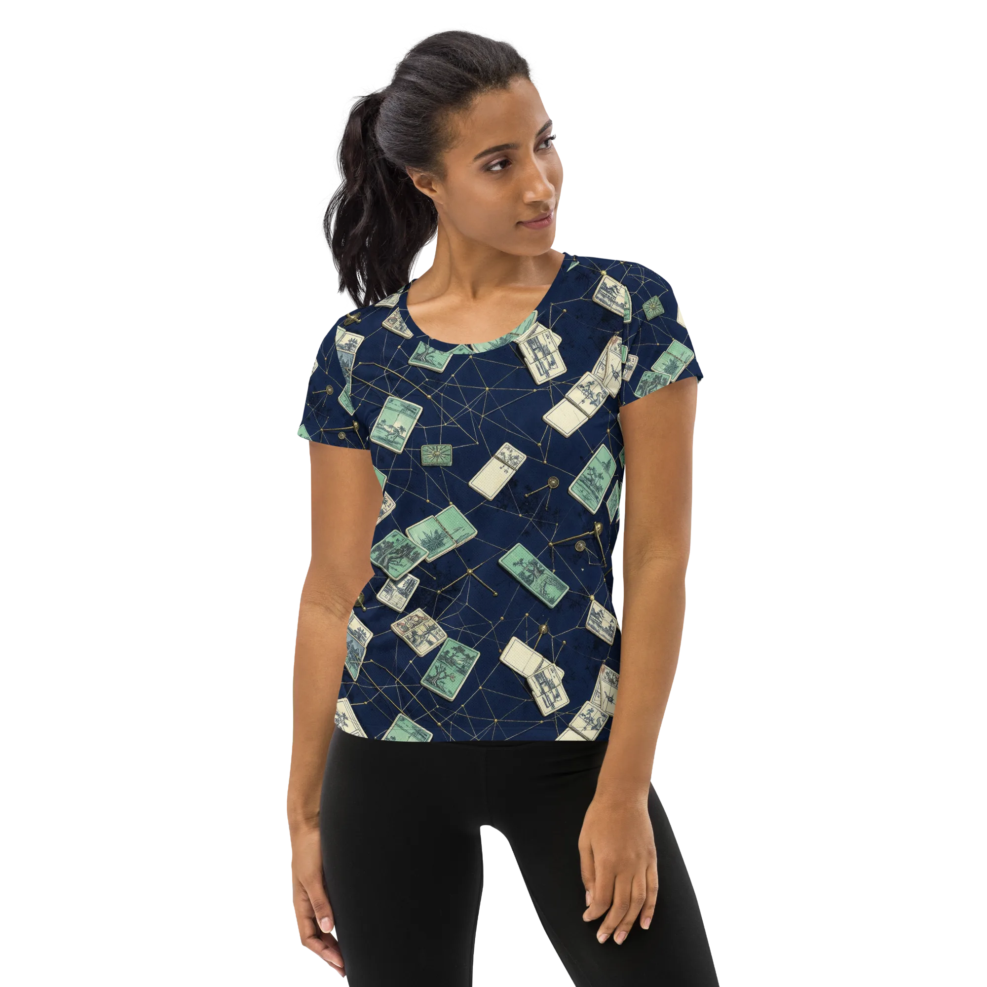 Constellation Cartography on Women's Athletic T-Shirt — Front