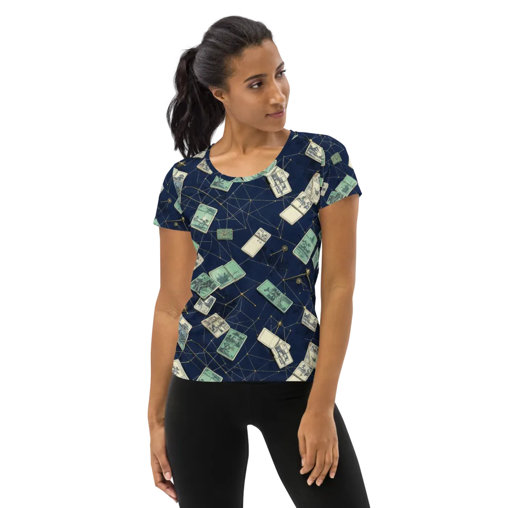 Constellation Cartography on Women's Athletic T-Shirt — Front