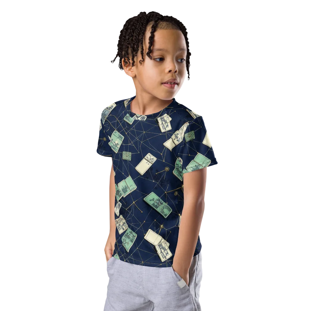 Constellation Cartography on Kids Crew Neck T-Shirt — Left Front