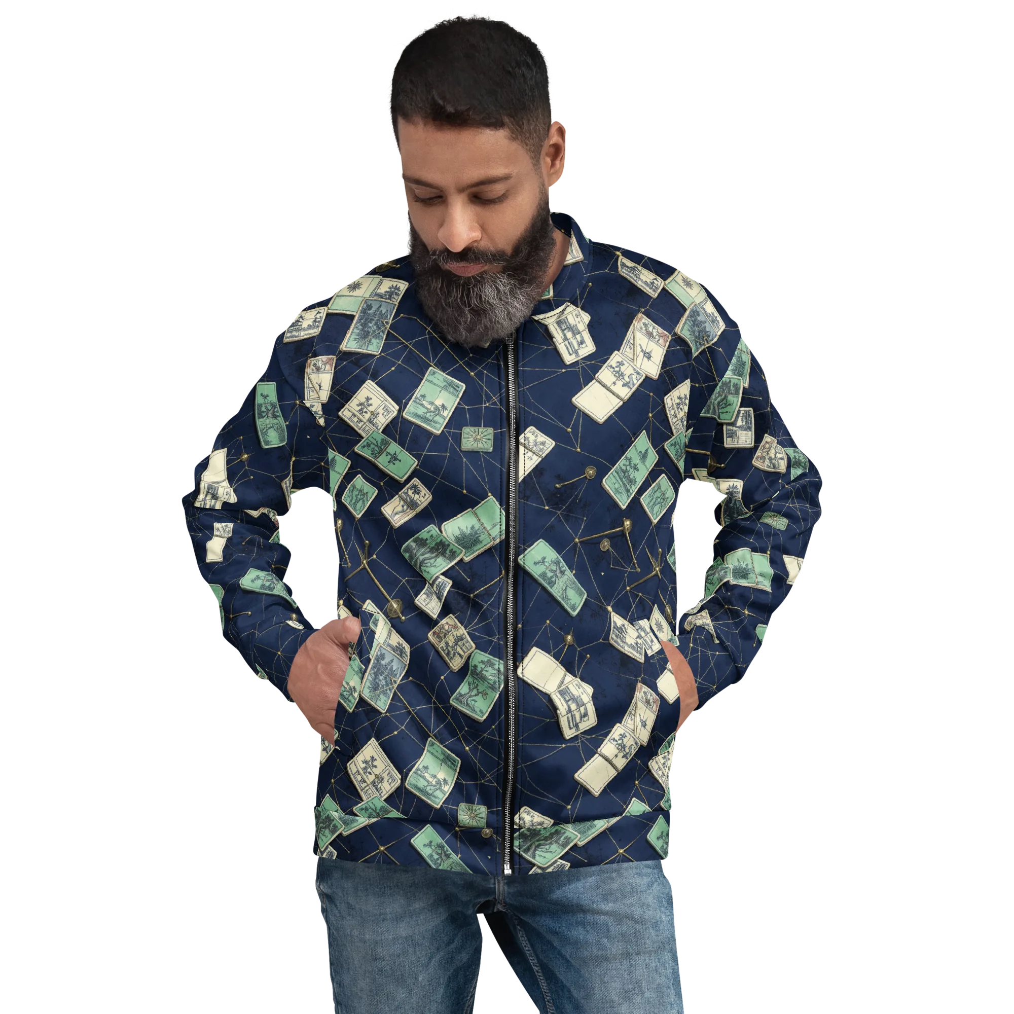Constellation Cartography on Bomber Jacket — Front