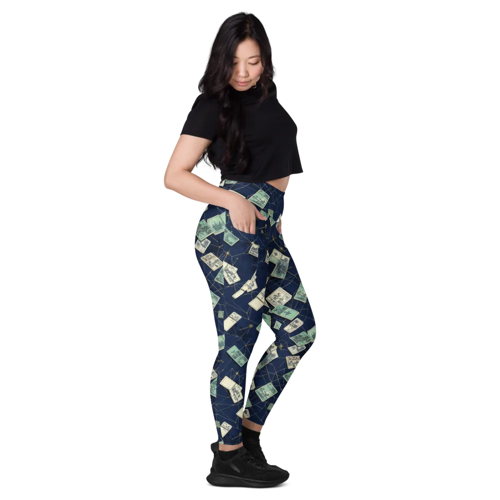 Constellation Cartography on Leggings with Pockets — Right