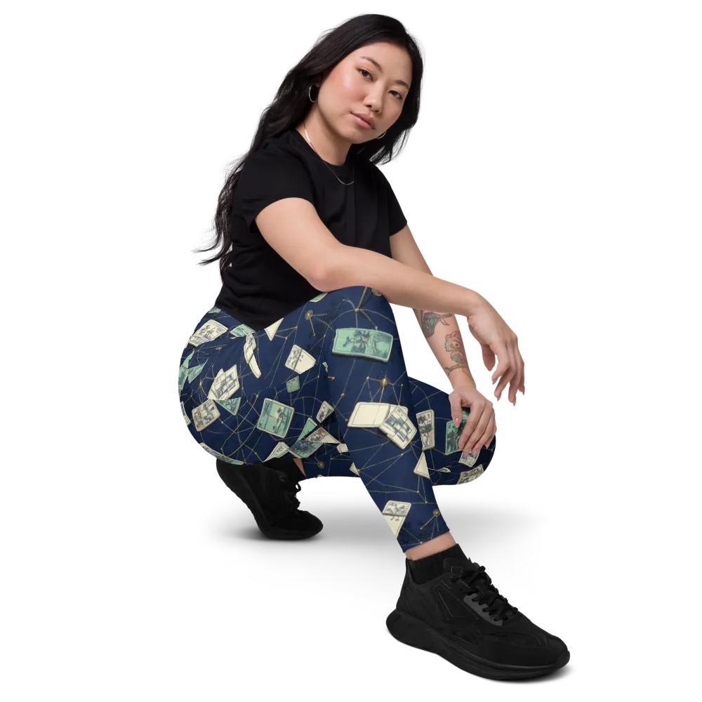 Constellation Cartography on Leggings with Pockets — Right Front