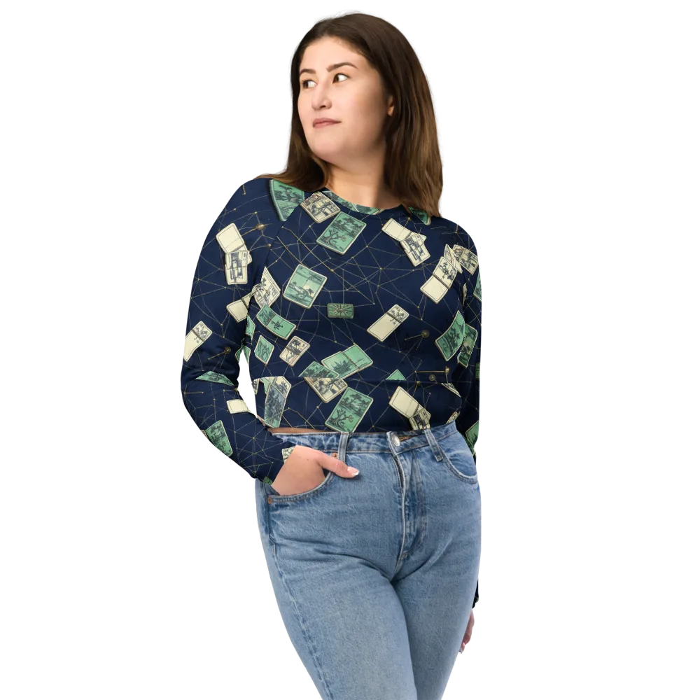 Constellation Cartography on Long Sleeve Crop Top — Front