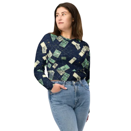 Constellation Cartography on a Long Sleeve Crop Top