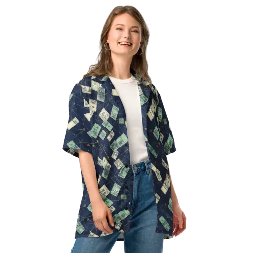 Constellation Cartography on a Button Shirt