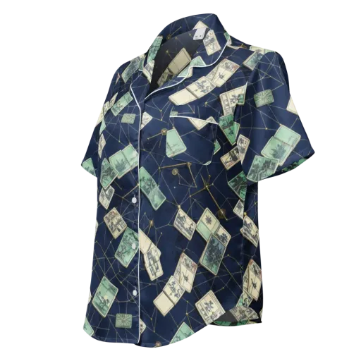 Constellation Cartography on a Women's Short Sleeve Pajama Top