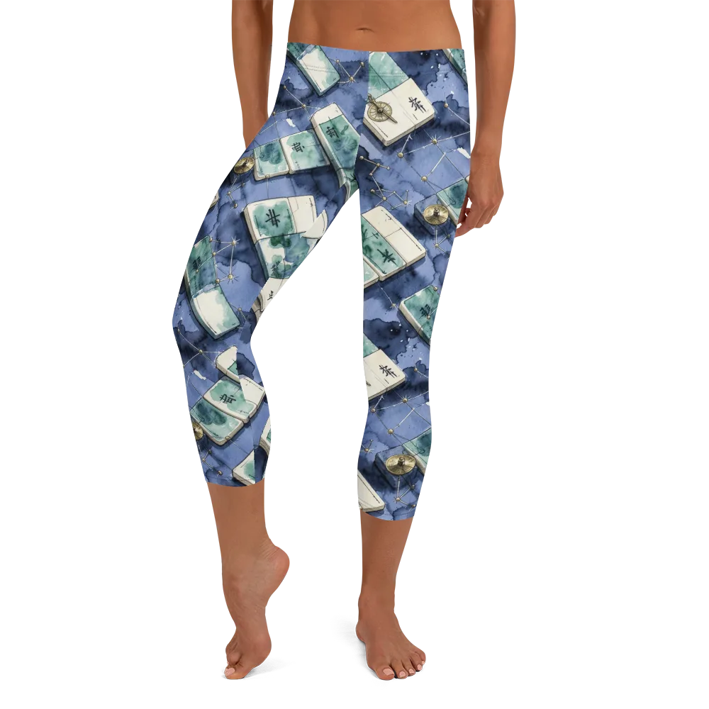 Indigo Almanac on Capri Leggings — Front