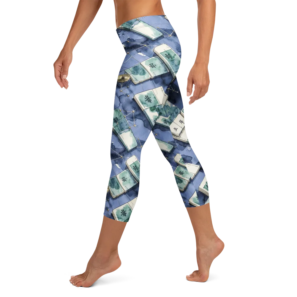 Indigo Almanac on Capri Leggings — Left