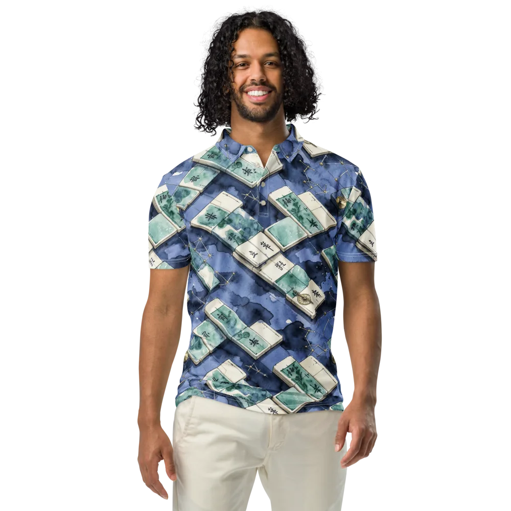 Indigo Almanac on Men's Slim Fit Polo Shirt — Front