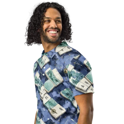 Indigo Almanac on a Men's Slim Fit Polo Shirt