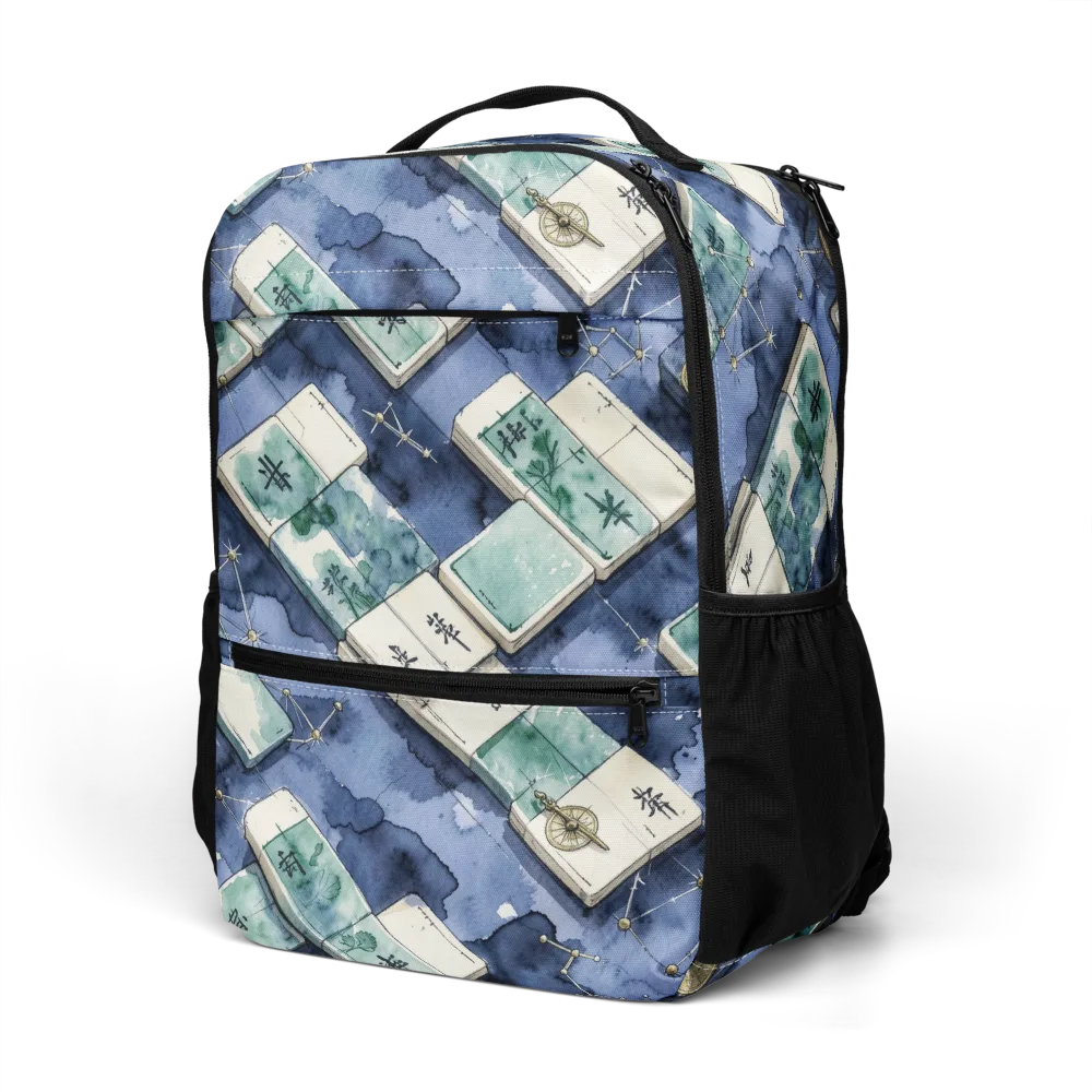 Indigo Almanac on Utility Backpack — Left Front