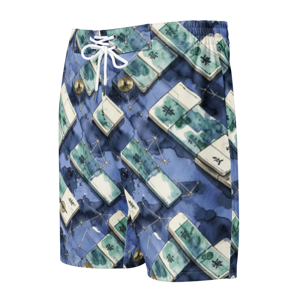 Indigo Almanac on Men's Board Shorts — Front