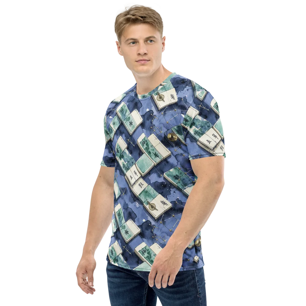 Indigo Almanac on Men's Crew Neck T-Shirt — Left
