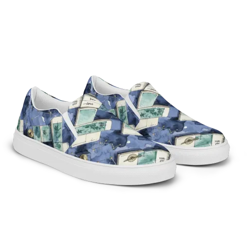 Indigo Almanac on a Men's Slip-On Canvas Shoes