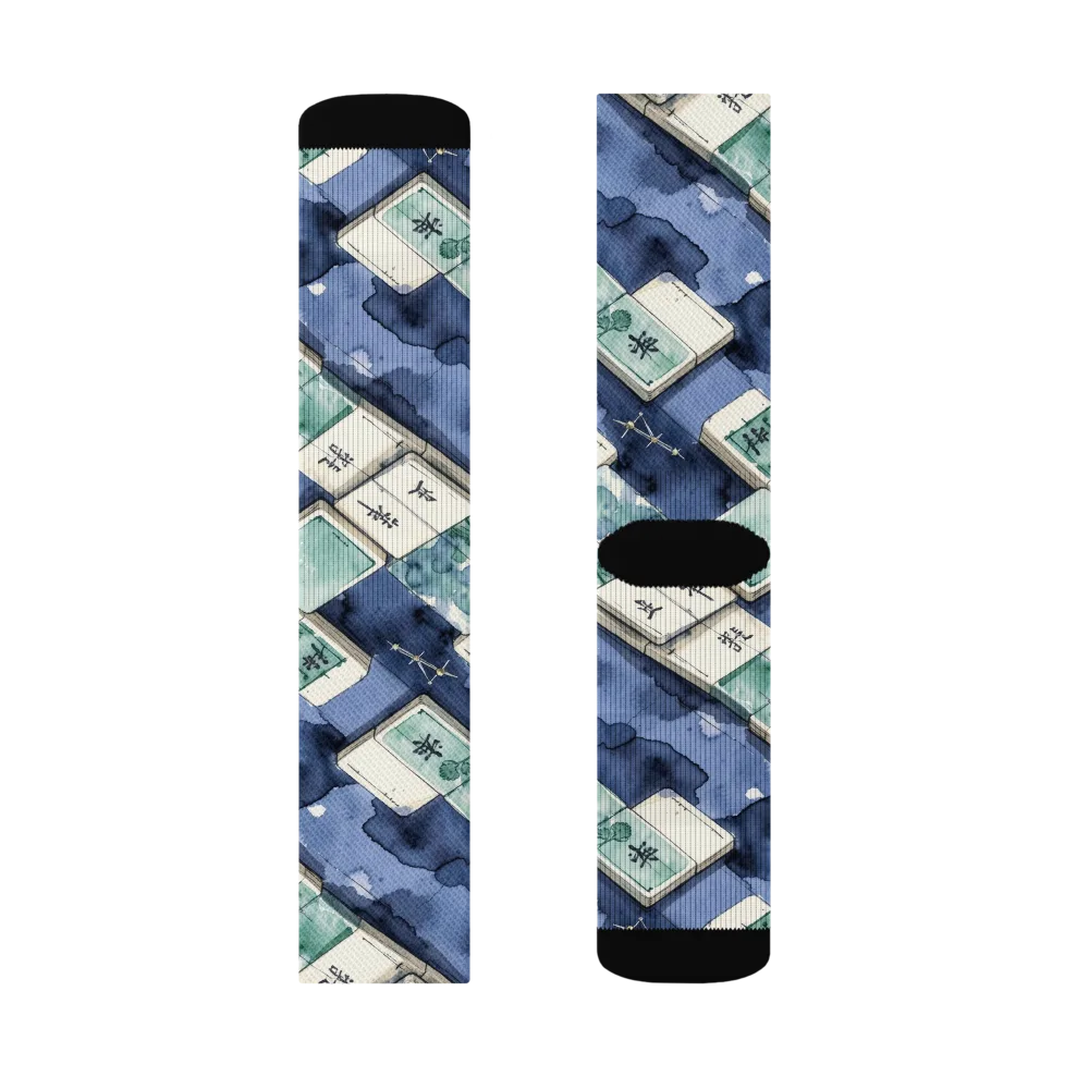 Indigo Almanac on Socks — Left Sock