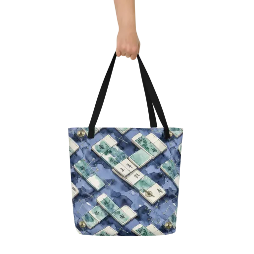 Indigo Almanac on a Large Tote Bag W/ Pocket