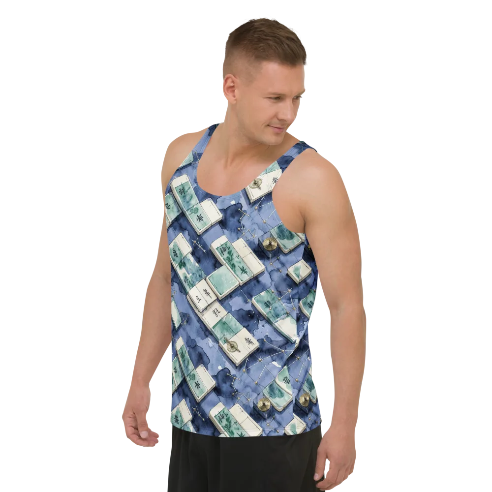 Indigo Almanac on Men's Tank Top — Left Front