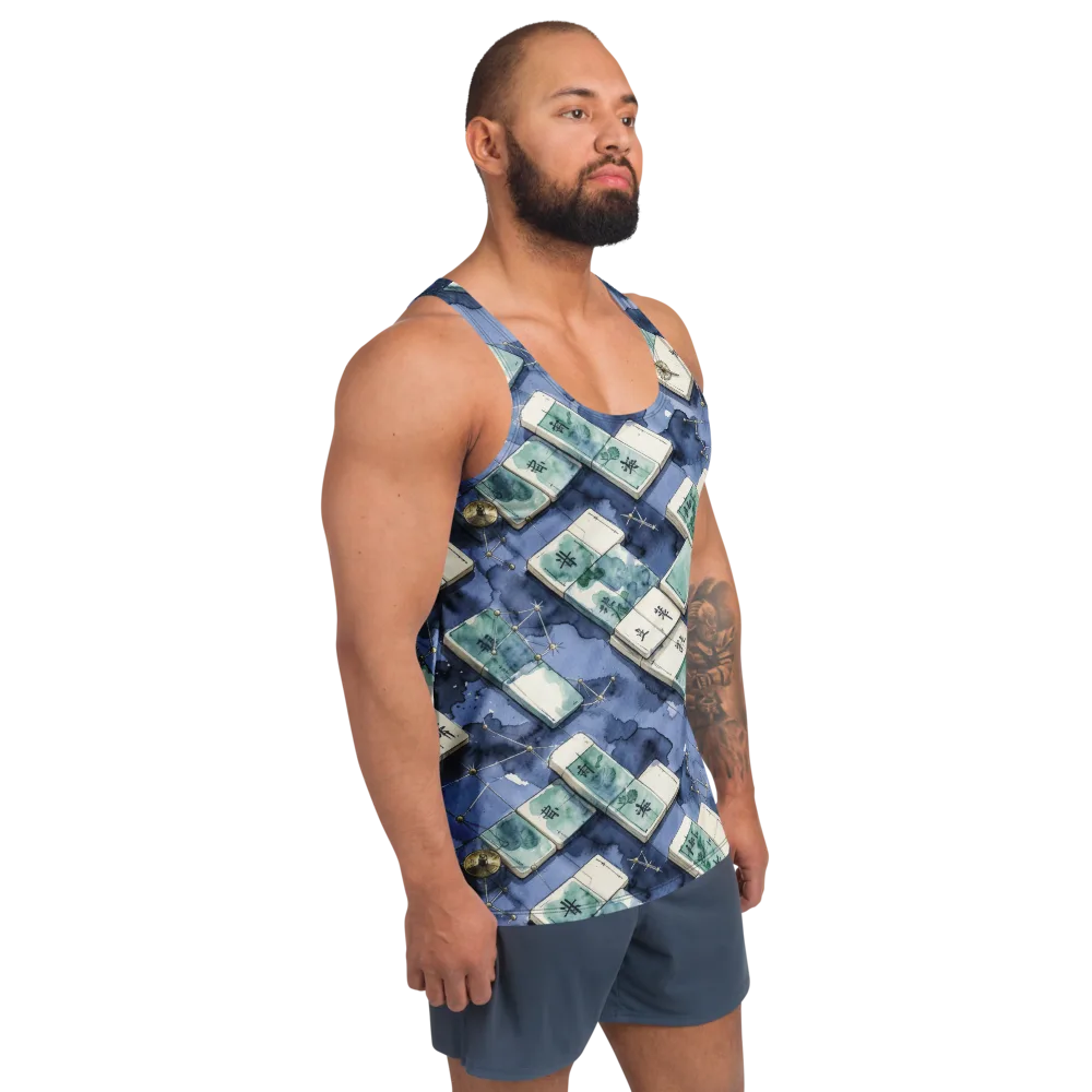 Indigo Almanac on Men's Tank Top — Right Front