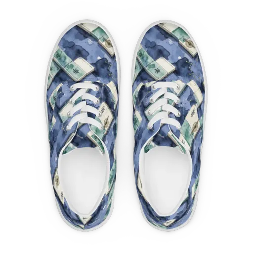 Indigo Almanac on a Men's Lace-Up Canvas Shoes