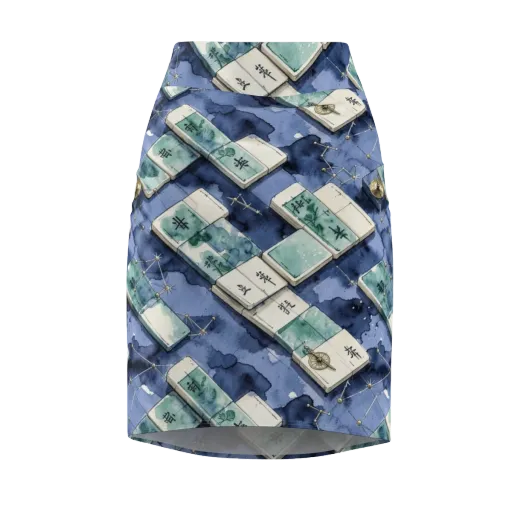 Indigo Almanac on a Pencil Skirt