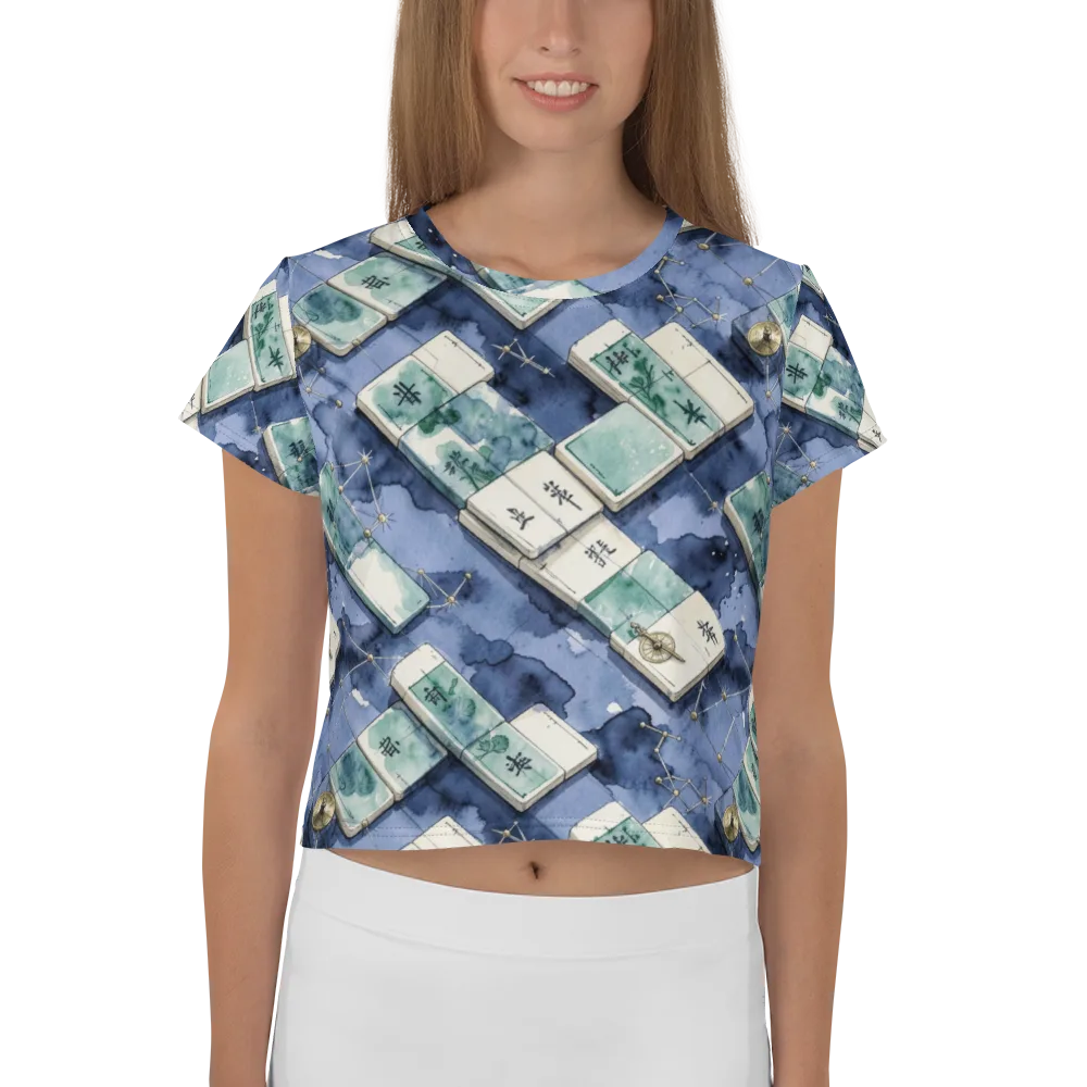 Indigo Almanac on Crop Tee — Front