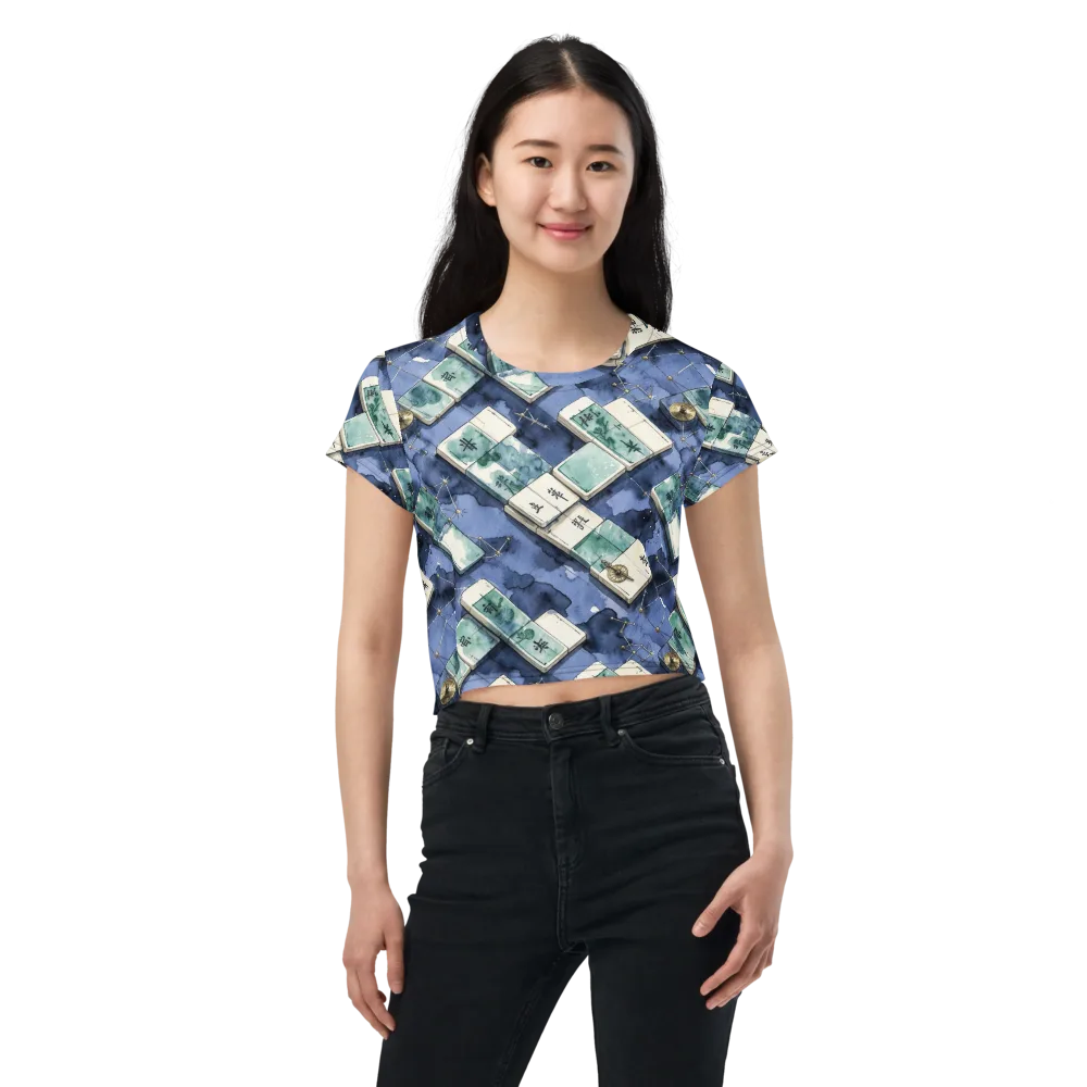 Indigo Almanac on Crop Tee — Front